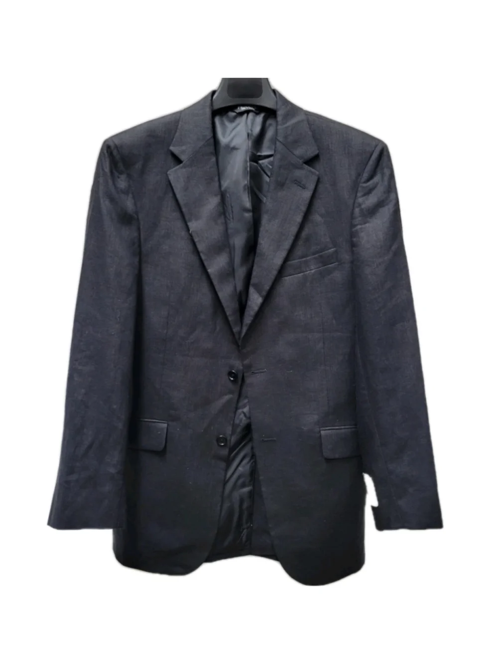 JoS A Bank Men Black Spring Weight 2-Button Center-Vent 100% Linen Jacket 38L